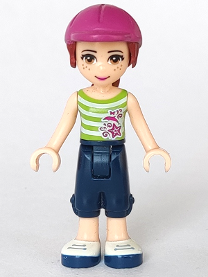 Lego, Minifigure, Friends, Mia, Dark Blue Trousers, Striped Top, Helmet, FRND110