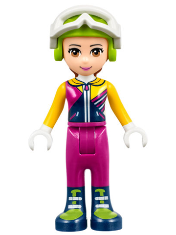 Lego, Minifigure, Friends, Olivia, Magenta Trousers, Ski Jacket, Helmet, Goggles, FRND222