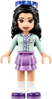 Lego, Minifigure, Friends, Emma, Medium Lavender Layered Skirt, Light Aqua Top, Sunglasses, FRND238