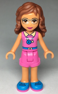 Lego, Minifigure, Friends, Nougat, Olivia, Dark Pink Shorts and Top, FRND290