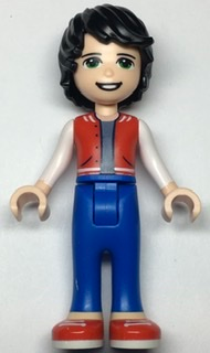 Lego, Minifigure, Friends, Jackson, Red Shoes, Blue Trousers, Red Vest, Sand Blue Undershirt, White Sleeves, frnd500