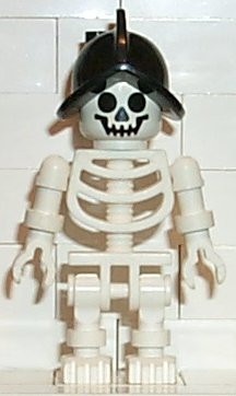 Lego, Minifigure, Pirates I, Skeleton - Standard Skull, Floppy Arms, Black Conquistador Helmet, GEN011