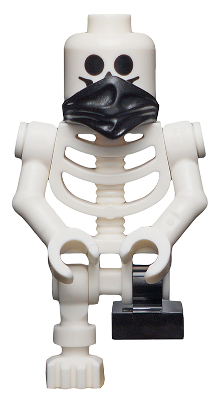 Lego, Minifigure, NINJAGO, Sons of Garmadon, Skeleton with Standard Skull, Scarf, Bent Arms and Short Black Leg, GEN094