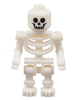 Lego, Minifigure, Town, City, Hospital, Skeleton - Standard Skull, Bent Arms Horizontal Grip, GEN099