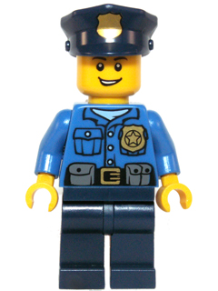 Lego, Minifigure, Holiday, Holiday & Event, Christmas, Police - Gold Badge, Police Hat, Open Grin, hol042