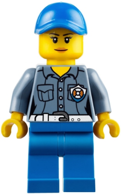 Lego, Minifigure, Holiday, City, Coast Guard City ATV Driver Female, Blue Legs, Blue Cap with Hole, HOL107