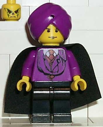 Lego, Minifigure, Harry Potter, Professor Quirinus Quirrell - Yellow Head, Purple Turban and Torso, HP011