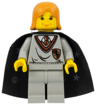 Lego, Minifigure, Harry Potter, Ginny Weasley - Gryffindor Shield Torso, Light Gray Legs, Black Cape with Stars, HP030