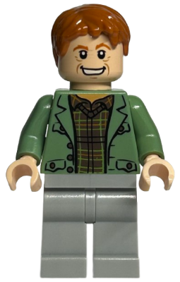 Lego, Minifigure, Harry Potter, Arthur Weasley - Sand Green Open Jacket, Light Bluish Gray Legs, HP089