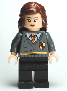 Lego, Minifigure, Harry Potter, Hermione Granger - Gryffindor Stripe and Shield Torso, Black Legs, HP095