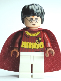 Lego, Minifigure, Harry Potter, Harry Potter - Dark Red Quidditch Uniform with Cape, White Legs, HP110