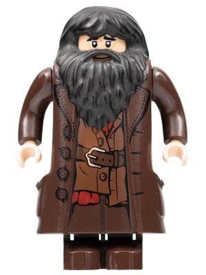 Lego, Harry Potter, Rubeus Hagrid, Dark Brown Topcoat, Buttons, Light Nougat Version with Movable Hands, HP111