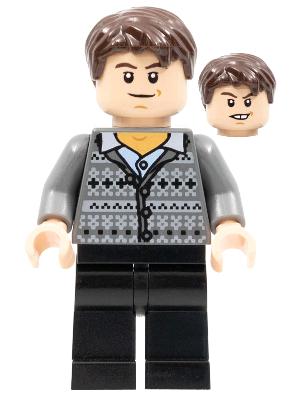 Lego, Minifigure, Harry Potter, Neville Longbottom - Fair Isle Sweater, Black Legs, HP129