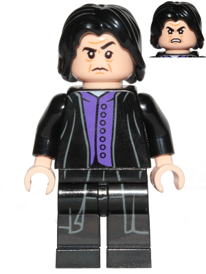 Lego, Minifigure, Harry Potter, Professor Severus Snape, Dark Purple Shirt, Black Robes, Printed Legs, hp134