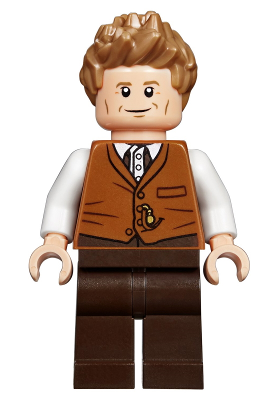 Lego, Minifigure, Harry Potter, Newt Scamander, Dark Orange Vest, HP165