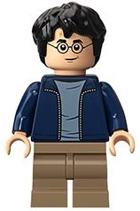 Lego, Minifigure, Harry Potter, Dark Blue Open Jacket, Dark Tan Medium Legs, HP175