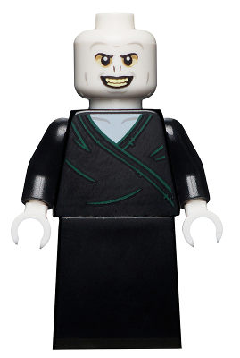 Lego, Minifigure, Harry Potter, Lord Voldemort, White Head, Black Skirt, Smile with Teeth, HP197