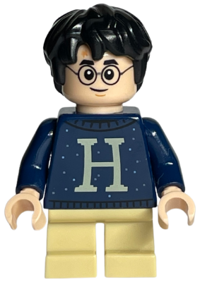 Lego, Harry Potter, Harry Potter - Dark Blue Sweater with Letter H, Tan Short Legs, HP206