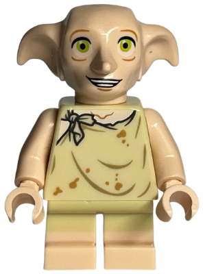 Lego, Minifigure, Harry Potter, Dobby (Elf) - Light Nougat, Open Mouth Smile, HP224