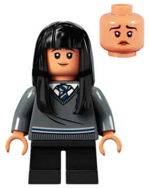 Lego, Minifigure, Harry Potter, Cho Chang - Dark Bluish Gray Ravenclaw Sweater with Crest, Black Short Legs, HP263