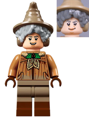 Lego, Minifigure, Harry Potter, Professor Pomona Sprout, Dirty Cloak, Dark Tan Legs with Reddish Brown Boots, HP270