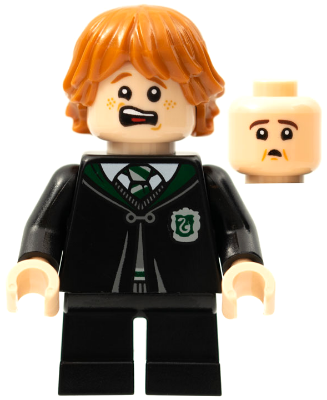 Lego, Minifigure, Harry Potter, Ron Weasley, Black Slytherin Robe, Short Legs, Vincent Crabbe Transformation, HP287