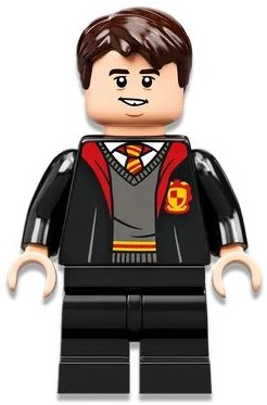 Lego, Minifigure, Harry Potter, Neville Longbottom, Gryffindor Robe Open, Black Medium Legs, HP330