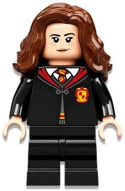 Lego, Minifigure, Harry Potter, Hermione Granger, Gryffindor Robe Clasped, Sweater, Shirt and Tie, Black Medium Legs HP331