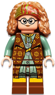 Lego, Minifigure, Harry Potter, Professor Sybill Trelawney - Reddish Brown and Sand Green Robes, HP332