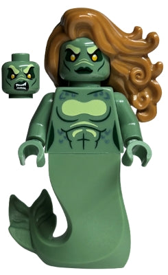 Lego, Minifigure, Harry Potter, Merperson - Sand Green Body, Medium Nougat Wavy Hair, hp417