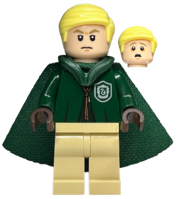 Lego, Minifigure, Harry Potter, Draco Malfoy - Dark Green Slytherin Quidditch Uniform with Hood and Cape, HP430