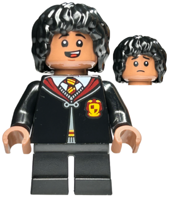 Lego, Minifigure, Harry Potter, Lee Jordan - Gryffindor Robe Clasped, Black Short Legs, HP441