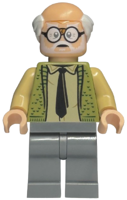 Lego, Minifigure, Harry Potter, Ernie Prang - Olive Green Vest Knit, Half Bald, Dark Bluish Gray Legs, HP545