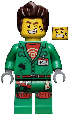Lego, Minifigure, Hidden Side, Douglas Elton, El Fuego, Coveralls with Hair, hs005