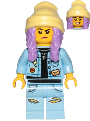Lego, Minifigure, Hidden Side, Parker L. Jackson - Denim Jacket with Beanie (Smile / Grumpy), HS011