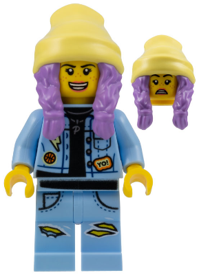 Lego, Minifigure, Hidden Side, Denim Jacket with Beanie (Open Mouth Smile / Scared), Parker L. Jackson, HS014