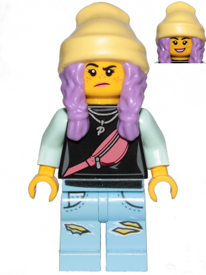 Lego, Minifigure, Hidden Side, Parker L. Jackson, Black Top with Beanie (Smile / Grumpy), HS019