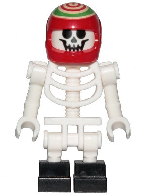 Lego, Minifigure, Hidden Side, Skeleton - Red Helmet, Bent Arms, Black Square Feet (Douglas Elton / El Fuego), HS042