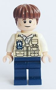 Lego, Minifigure, Jurassic World, Vet - Bowl Haircut, JW006