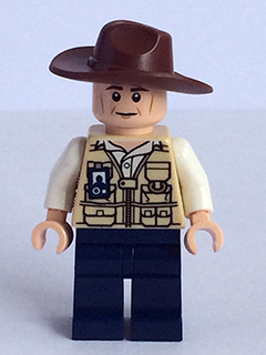 Lego, Minifigure, Jurassic World, Vet, Hat Fedora, JW016