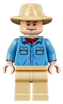 Lego, Minifigure, Jurassic World, Dr. Alan Grant - Medium Blue Shirt with Pockets with Blue Buttons, JW019
