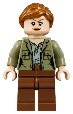 Lego, Minifigure, Jurassic World, Claire Dearing - Olive Green Jacket, JW021