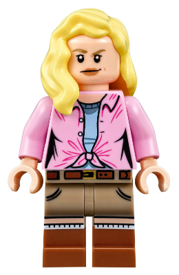 Lego, Minifigure, Jurassic World, Dr. Ellie Sattler, Bright Pink Shirt, Hair over Shoulder, JW028