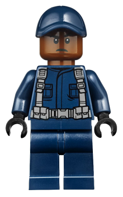 Lego, Minifigure, Jurassic World, Guard, Ball Cap, Reddish Brown Head, jw039