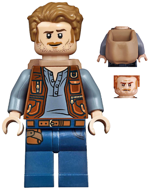 Lego, Minifigure, Jurassic World, Owen Grady, Backpack, JW044