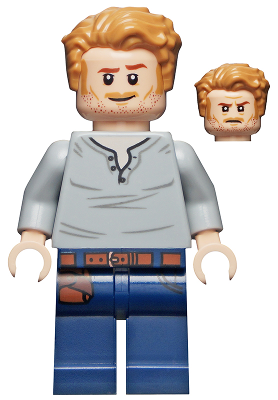 Lego, Minifigure, Jurassic World, Legend of Isla Nublar, Owen Grady, Open Neck Shirt JW048