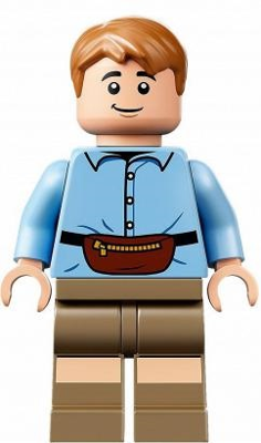 Lego, Minifigure, Jurassic World, Ben - Bright Light Blue Shirt, jw070
