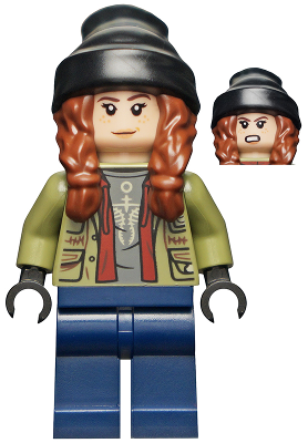 Lego, Minifigure, Jurassic World, Maisie Lockwood - Olive Green Jacket, Black Beanie, jw078