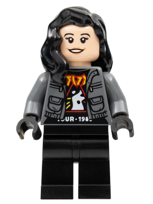 Lego, Minifigures, Jurassic Park, Zia Rodriguez - Dark Bluish Gray Jacket, JW090