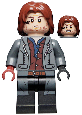 Lego, Minifigures, Jurassic Park, Rainn Delacourt - Dark Blue and Dark Red Shirt, JW095